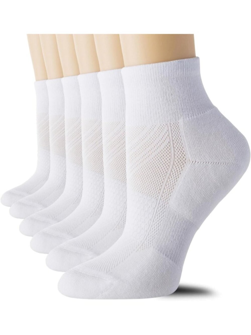 6 Pairs Women's Cushioned Running Ankle Socks - Athletic Sport Footwear